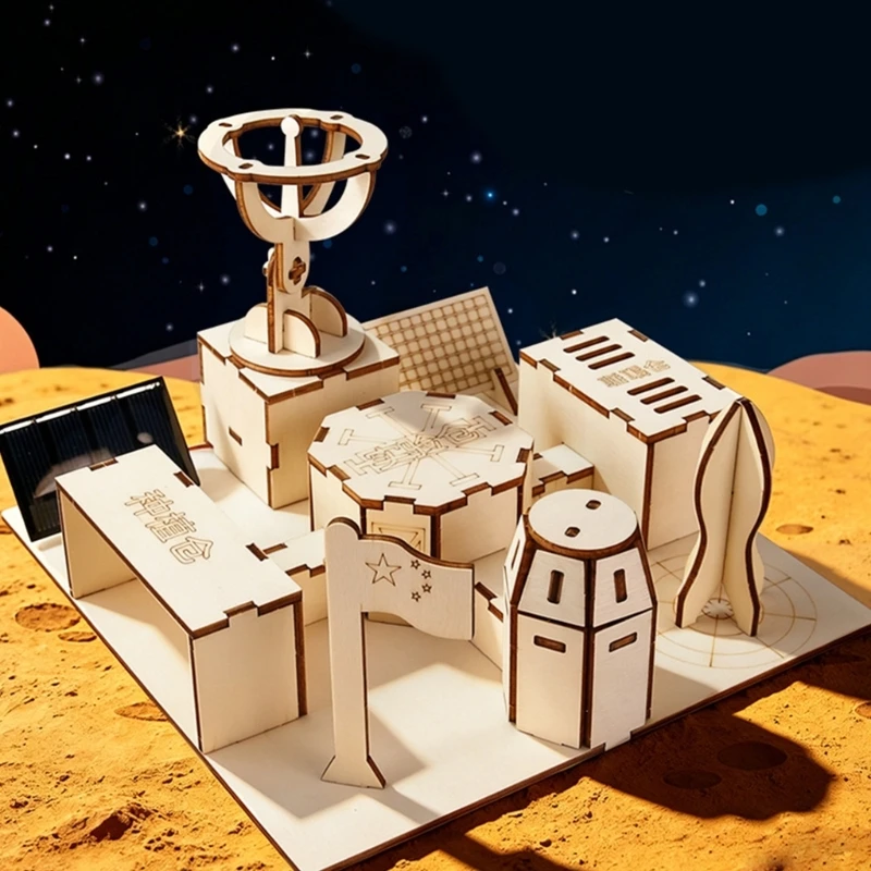 Wooden Space Base Building Toy for Kids Classroom Science Exploration Project 