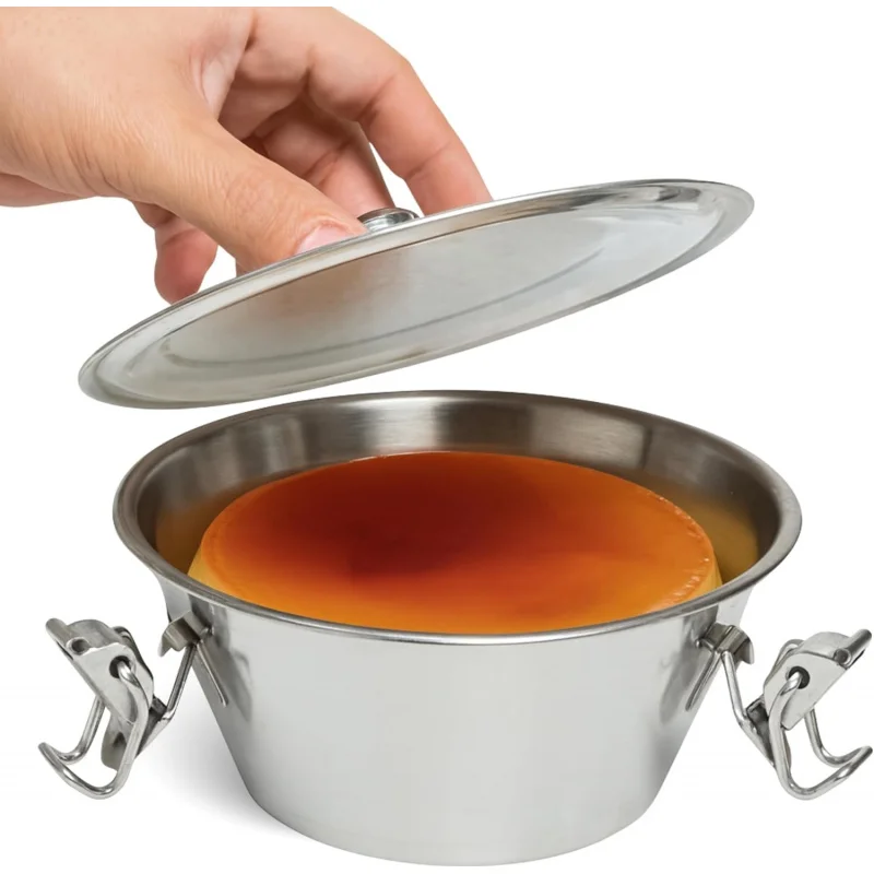 

Форма для флан с крышкой и застежкой, индивидуальная форма для флан, безопасная в духовке, используемая для хранения фланов, желез, кексов или пудингов.