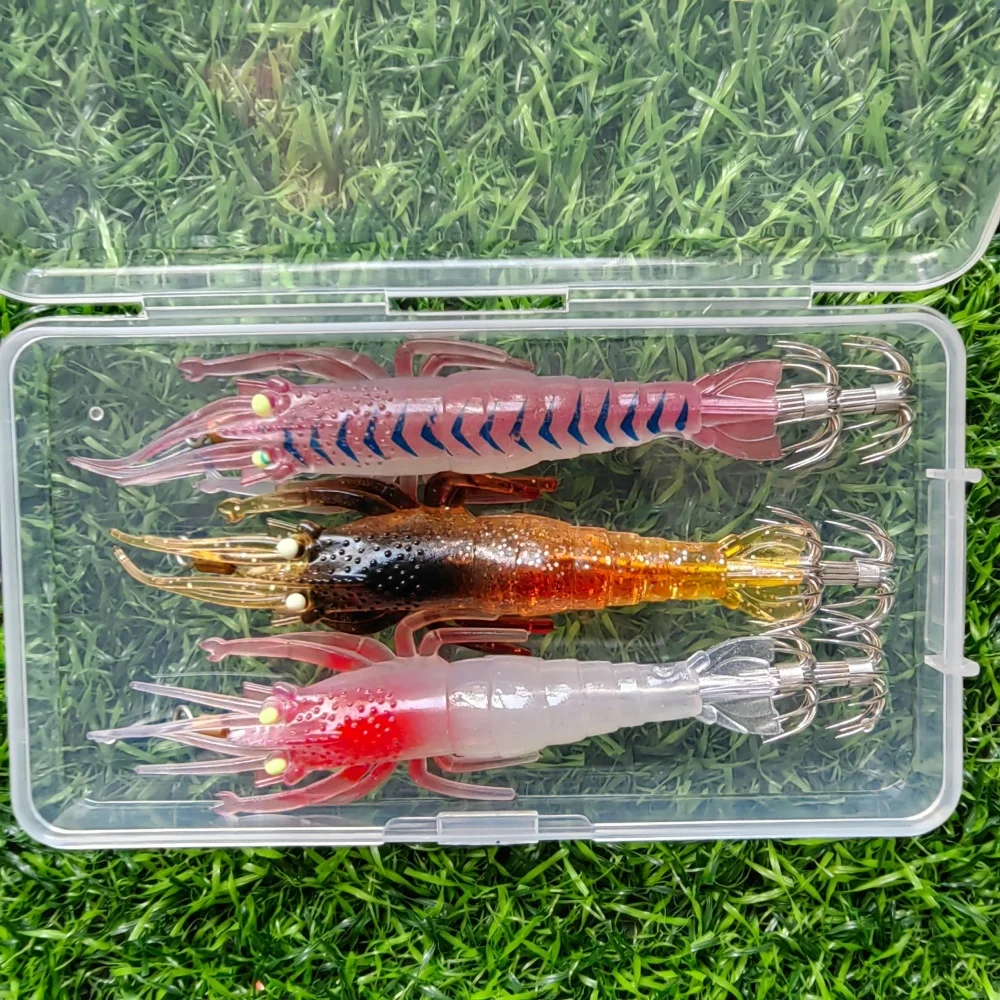 MUKUN 3 قطعة 10cm10g لينة الصيد إغراء لينة الروبيان الحبار هوك الطعم الاصطناعي توهج الأخطبوط الحبار هوك pesca صيد السمك #1