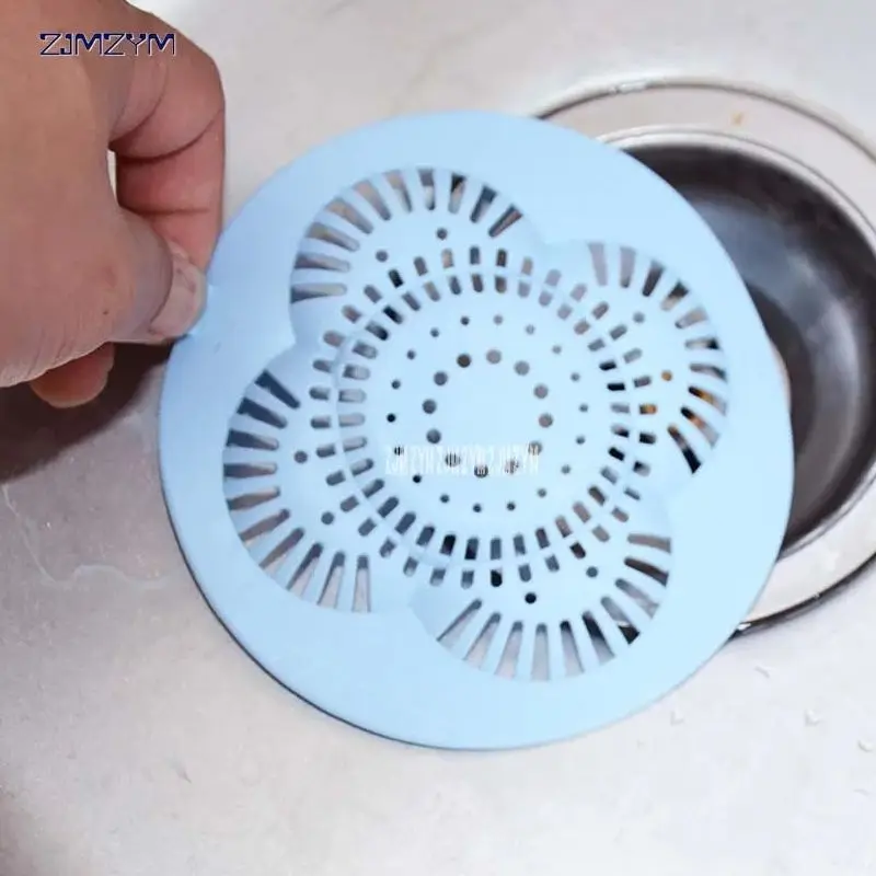 1pc Colorful Silicone Kitchen Cleaner Sink Filter Sewer Drain Hair Colanders & Strainers Filter Bathroom Sink blue/green/pink