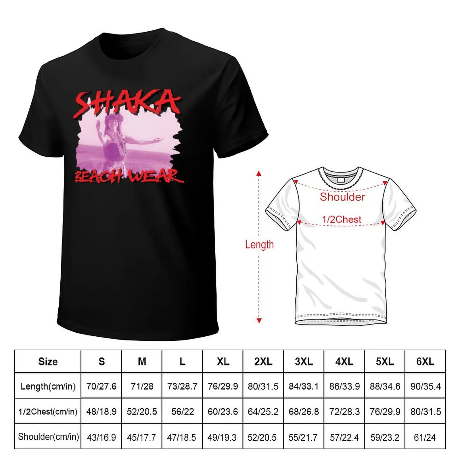 Shaka Beach Wear T-Shirt Streetwear Print Tee Shirt