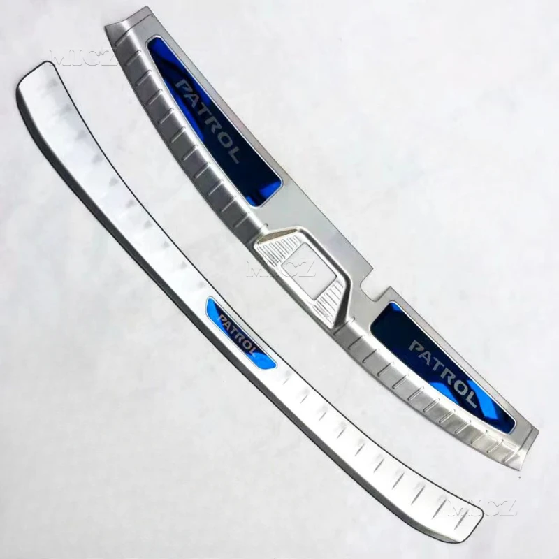 

For Nissan Patrol Y62 2012-2018 Car Styling Car Accessories Stainless Steel Rear Bumper Protector Sill Trunk Tread Plate Trim