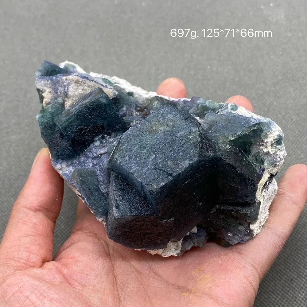 100% Natural Inner Mongolia blue Fluorite Mineral specimen cluster Stones and crystals Healing crystal