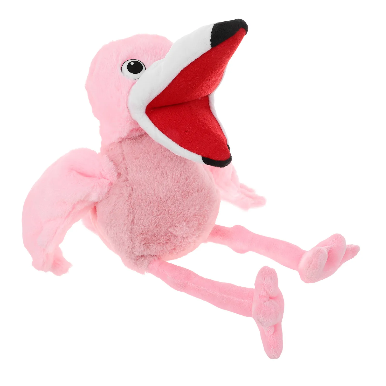 

Children Hand Puppet Cartoon Flamingo Soft Safe PP Cotton Material Improve Imagination Finger Flexibility Story Figure