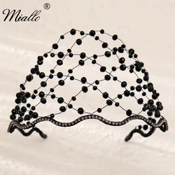 Handmade Hair Bands Hair Accessories Mesh Crystal Bridal Headwear Mesh Accessories Woven Rhinestone Bands