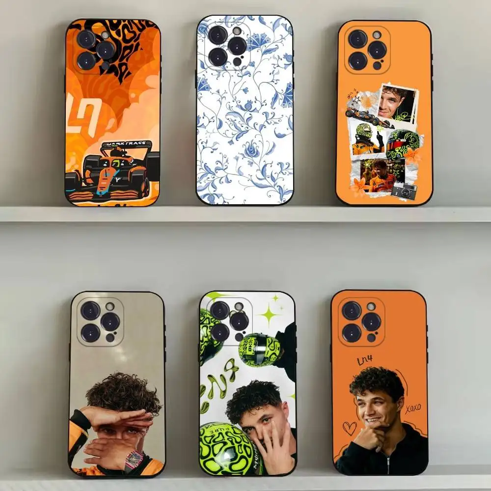 

L-Lando Norris Phone Case For iPhone 16,15,14,13,12,11,Pro,Max,Plus,X,XS,SE4,E,Mini,Soft Black Case
