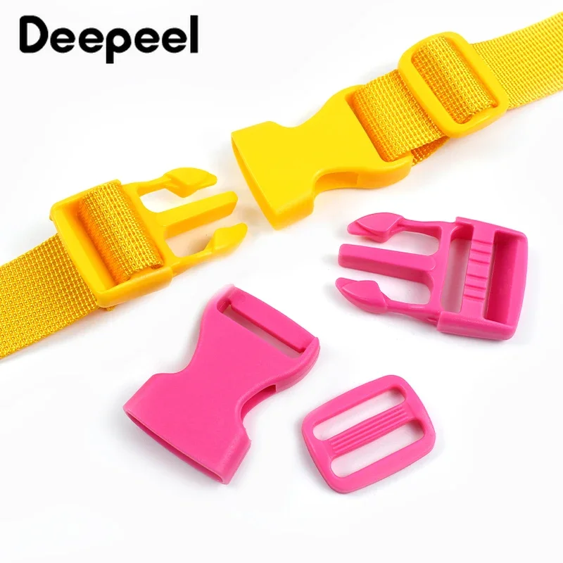 2/5Set 20/25mm pita anyaman nilon gesper lepas plastik untuk tas tali ransel tri-glide gesper Slider Aksesori kait pengatur