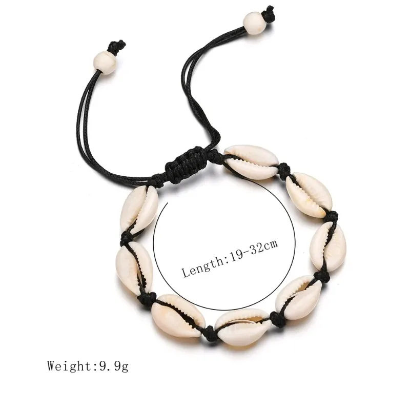 

*Summer Beach Shell Anklet For Women Bohemian Braided Rope Adjustable Chain Bangle Girls Leisure Vacation Jewelry