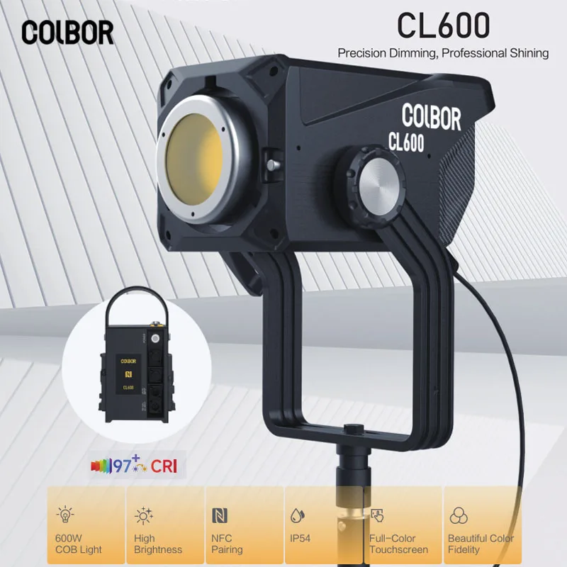 

SYNCO COLBOR CL600 PRO Video Light 97+ CRI /TLCI 2700K-6500K APP Control Bowens Mount LED COB Light for Live Stream Photography