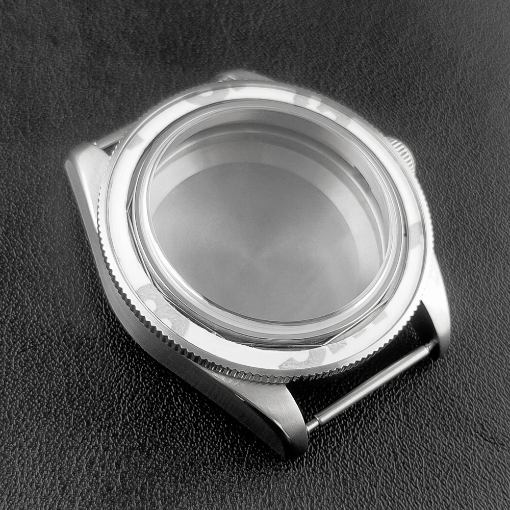 Neiton 39mm Silver Sterile Watch Case Domed Sapphire Glass Fit NH35 NH36 NH34 Movement