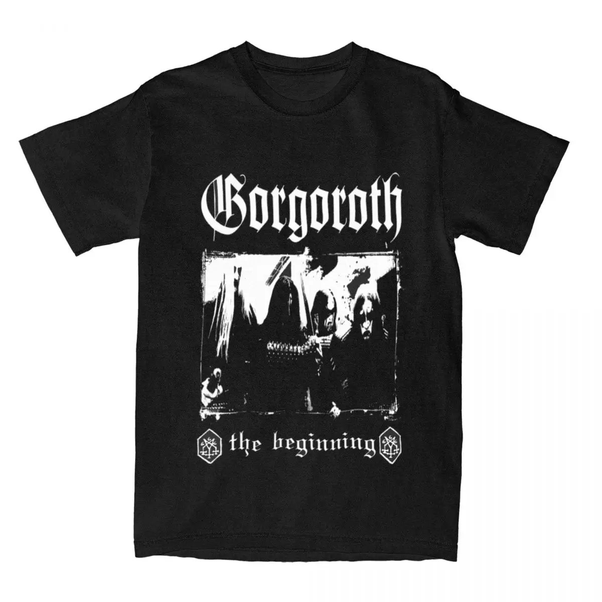 Heavy Metal Gorgoroth Band T Shirt Stuff Men Women Pure Cotton Funny Tees Short Sleeve Clothing Big Size