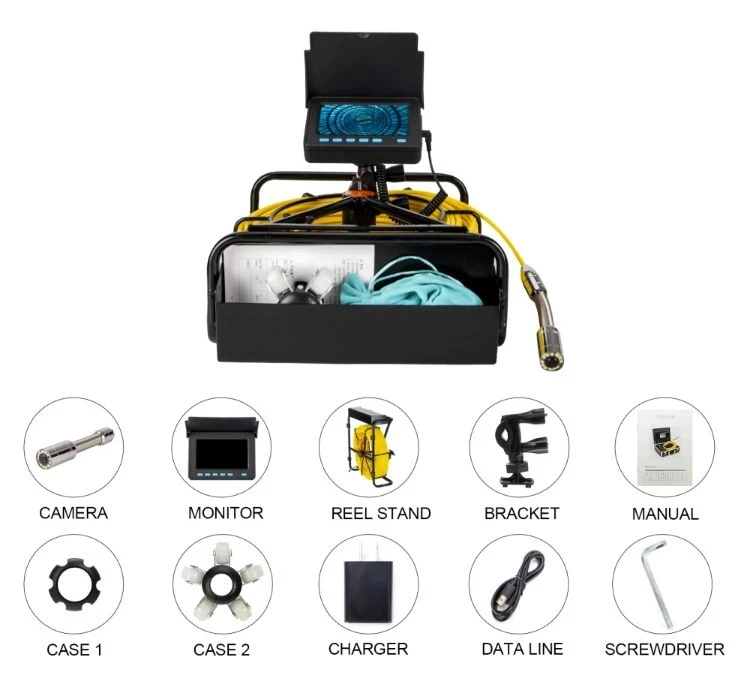جديد وصول المهنية البسيطة فيديو التفتيش كاميرا تلفزيونات الدوائر المغلقة كامل Hd 1920X1080 عرض المجاري فحص آبار المياه كاميرا تناظرية