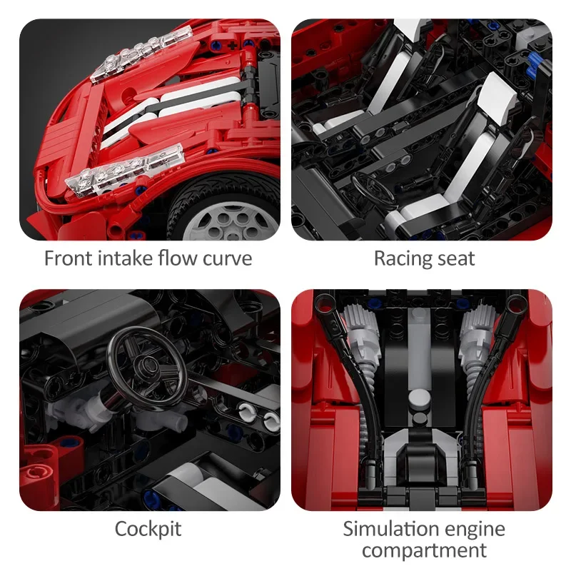 Cada 1126 PCS CITY Compatibel RC Auto Bouwstenen Technische STEM Afstandsbediening Speelgoed Gift Rode Supercar Bakstenen Voor Kinderen
