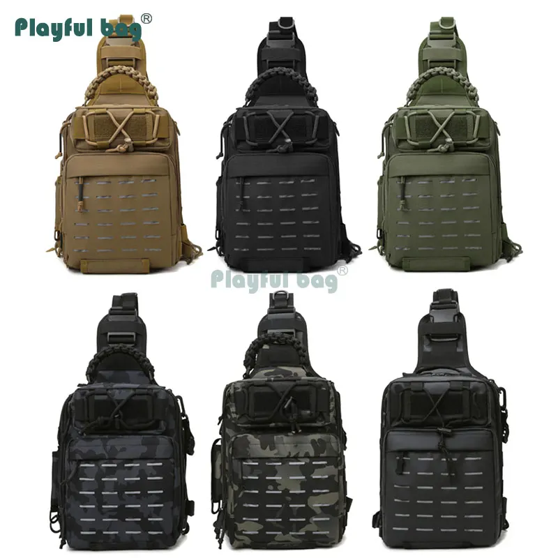 

Outdoor multi-function lure bag 21x30CM Fishing Backpack Tactical men's sports chest bag camouflage AVA87