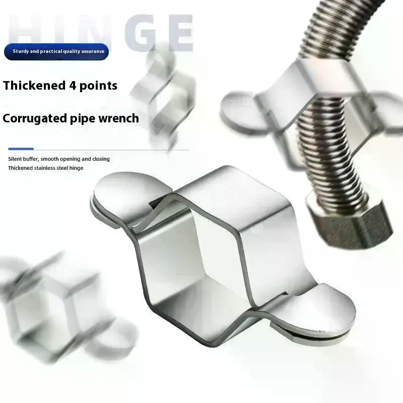 1/5/10 Pcs Silver Iron 4-Point Corrugated Pipe Hexagon Nut Wrench Repair Tool Detachable Kitchen Faucet Tap Inlet Hose Wrench
