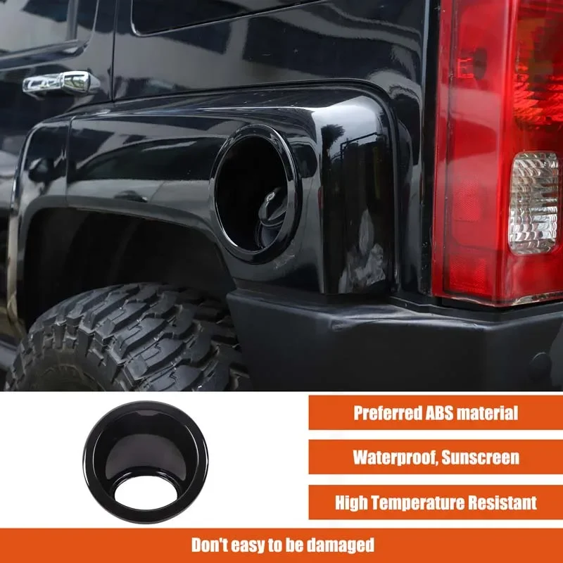 For Hummer H3 2005-2009 ABS Matte black/Silver Carfuel tank Base Fuel Filler Cap Tank Cover Trim Sticker Car Accessories
