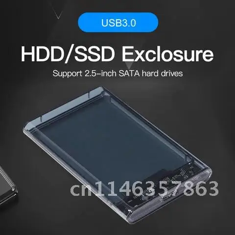 6TB 6GMbps Transparent USB3.0 Mobile Hard Disk Case for 2.5 inch SATA Solid State Drive Box SSD HDD External to USB3.0 Micro-B