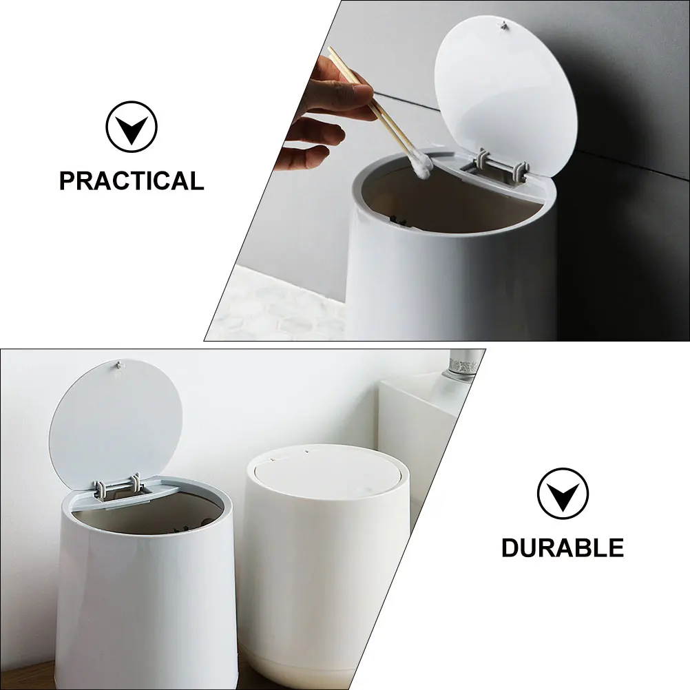 

Container Mini Trash Can Travel Junk Case Tiny Plastic Desktop Waste Garbage Bin
