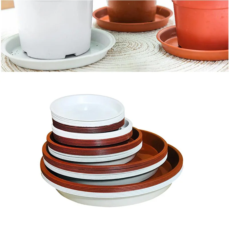 10pcs Plastic Flower Pot Tray Plant Saucers Water Tray Base Round Drip Garden Supplies for Indoor Outdoor Home Decoration B1