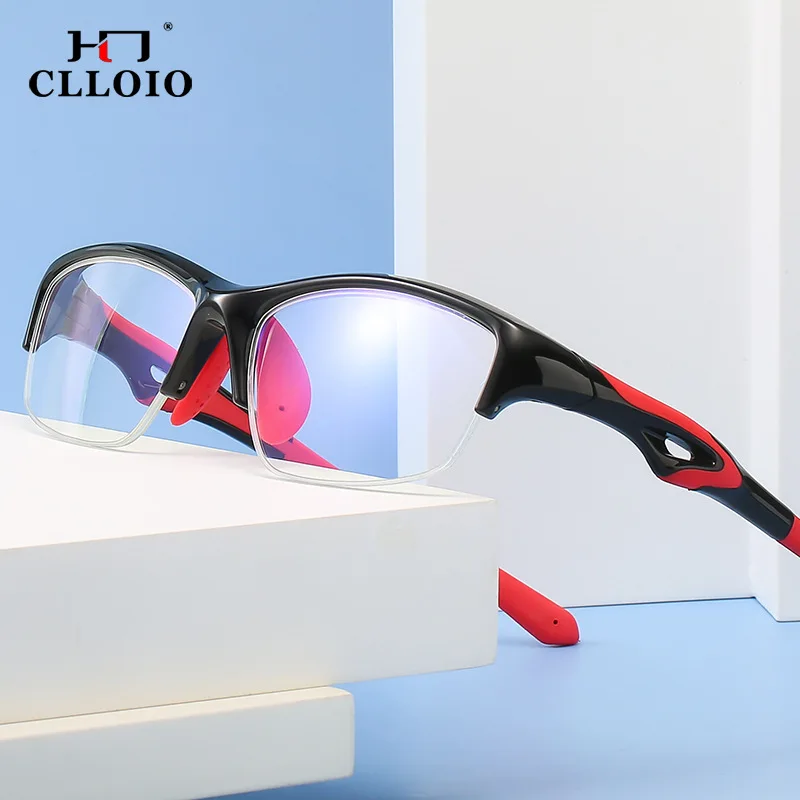 CLLOIO Ultralight Sporty Myopia Oversize Frame Men Durable Basketball Tennis Football Optical Frame Customizable Prescription