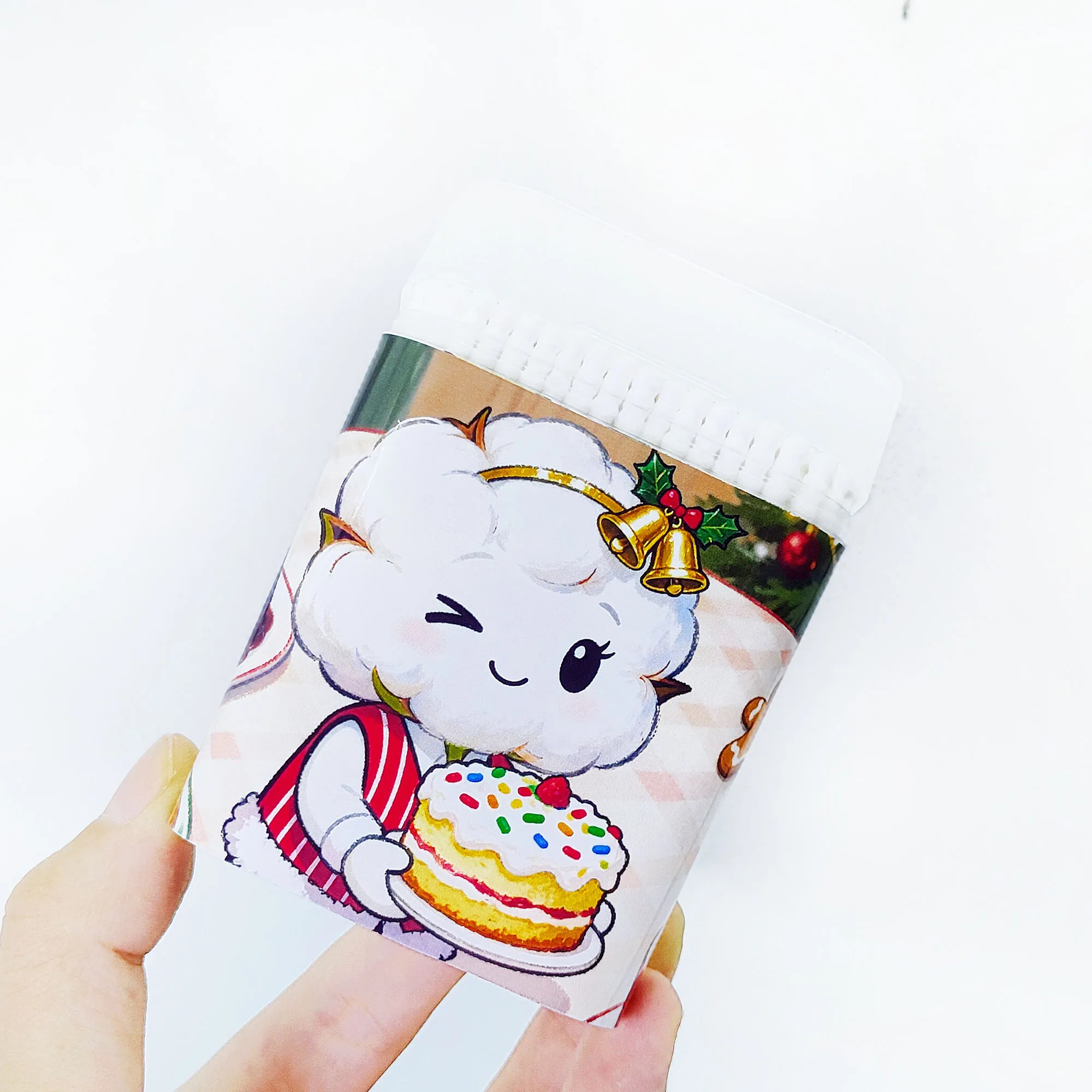 200 шт./600 шт. рождественские ватные тампоны с многофункциональными двусторонними ватными тампонами и спиральными круглыми ватными тампонами.