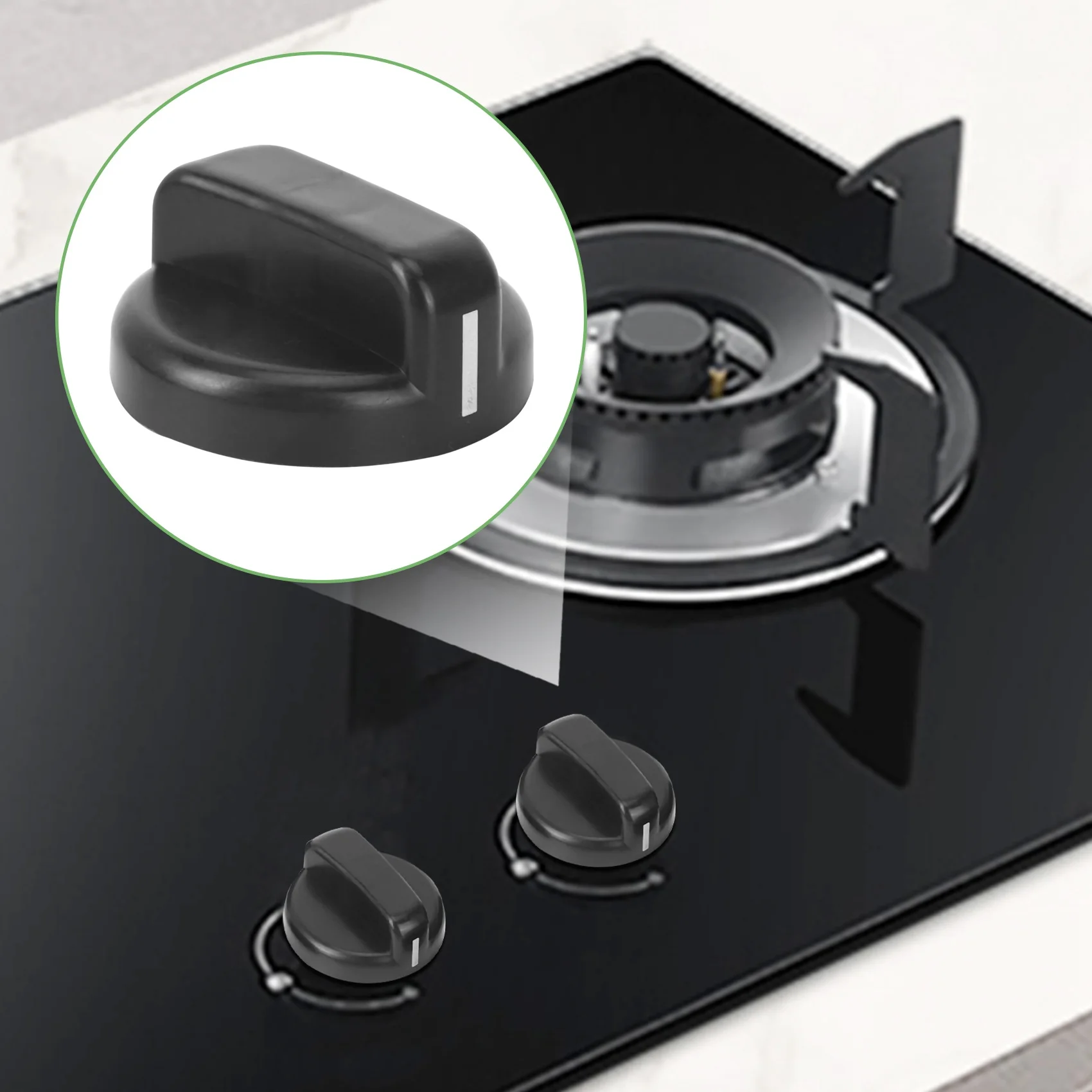 A21F-6 PCS Kitchen Black Plastic Gas Stove Cooker Control Knobs