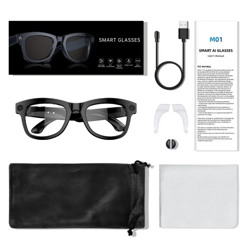 Smart Glasses M01 M01Pro 800W Pixel Camera Bluetooth Call AI Real