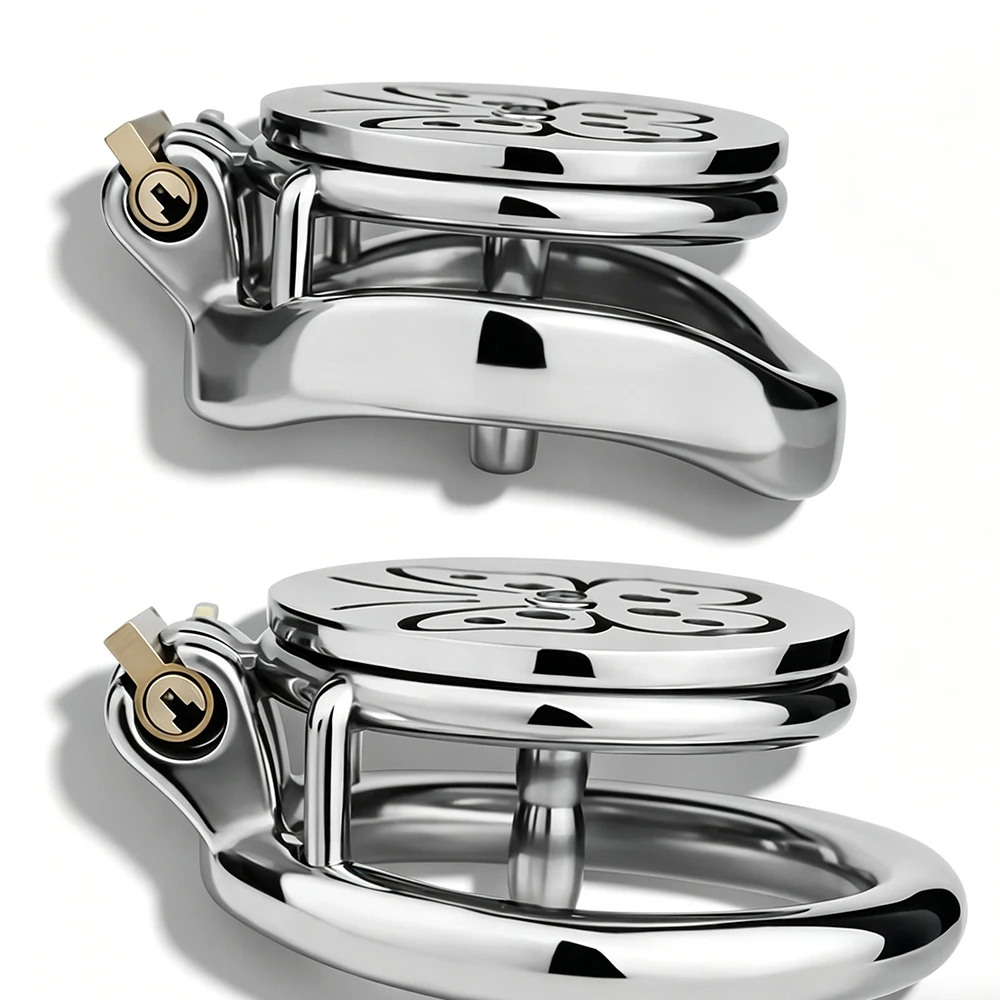 FRKO Flat Male Chastity Cage With Metal Urethral Catheter Detechable Lockcock  CBTDiscreet Sissy Femboy Sex Toys For Men 18+