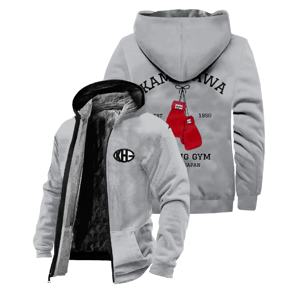 

Kamogawa Boxing Gym KBG Мужская толстовка на молнии для мужчин/женщин, уличная зимняя одежда, модная повседневная толстовка на молнии на молнии