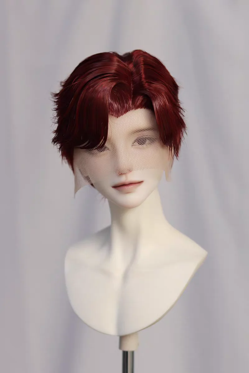 BJD pop pruik pruik 3 punten klein 3 punten hoge temperatuur zijde handhaak enkele puntige heren korte styling haar XC