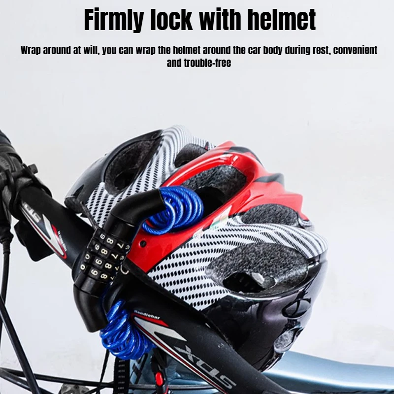

1 PCS Black Universal Motorcycle Electric Cars Sec Urity Helmet Password Wire Lock for Motorcycle Scooter Electric Helmet Lock