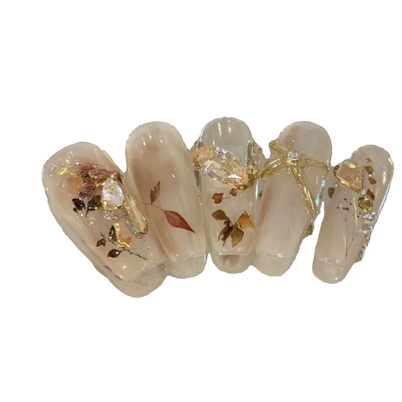 

*Nail art super beautiful temperament autumn and winter wear nail art manual detachable wear nail