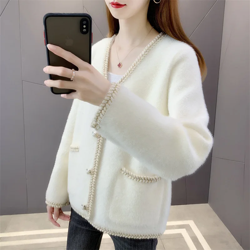 Woman Sweater Cardigan Knitting v-neck Single Breasted Solid Color Long Sleeve woman's Clothing Dropshipping Sale BD20675