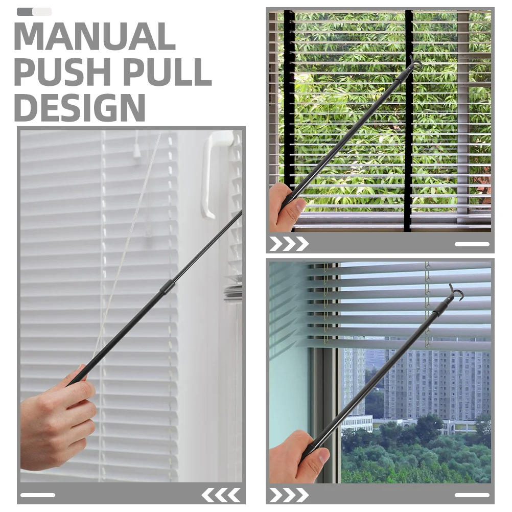 

2Pcs Retractable Curtain Pull Rod Drapery Wand Easy Opener Accessory Drapery Pull Rod Curtain Stick
