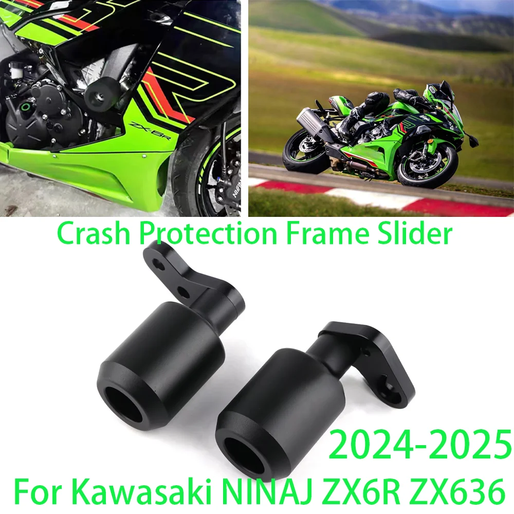 

Motorcycle CNC Falling Protection Frame Slider Fairing Guard Crash Pad Protector For Kawasaki ZX-6R NINAJ ZX6R ZX636 2024-2025