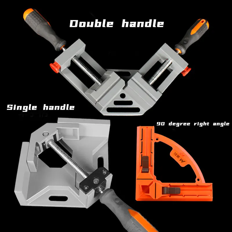 

90 Degree Corner Clamp Right Angle Clip Plastic Single Hanle Double Handle Clamps For Woodworking Framing Photo Clamping Tools