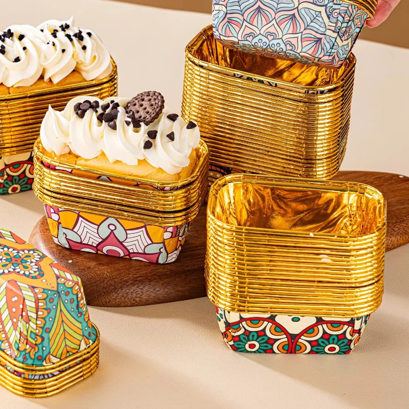 

Disposable Cupcake Paper Molds, Toast & Pound Cake Baking Cups, High Temp Resistant Packaging Boxes