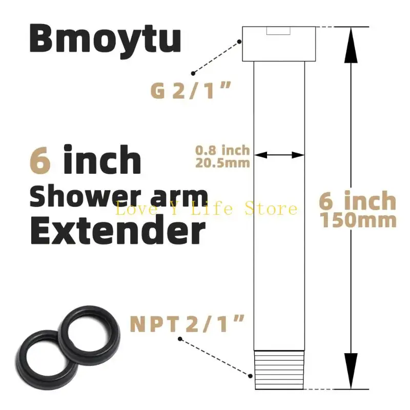 L74C دش موسع الفولاذ المقاوم للصدأ تمديد أنبوب معدني دش خلاط الأنابيب دائم #6