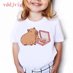 funny 90s Capybara Tshirt Kids Children T-Shirt capibara Cartoons Clothes Kid Girl Boy Capybaras T Shirt Baby Casual Top Clothes