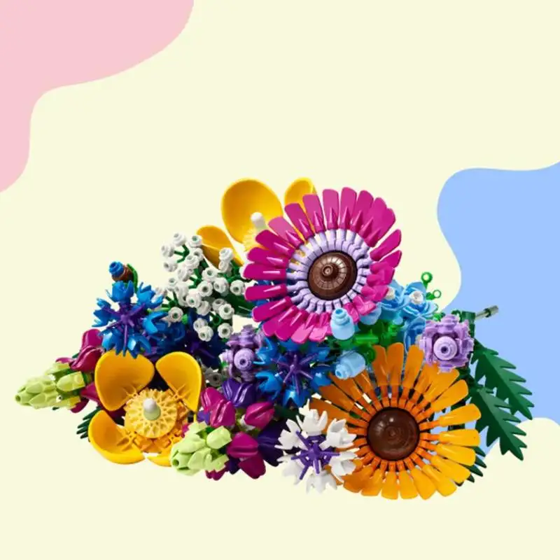 

In stock Wildflower Bouquet 10313 Building Blocks Set Dried Flower Centerpiece Botanical Home Decor Toys Girl Birthday Gift