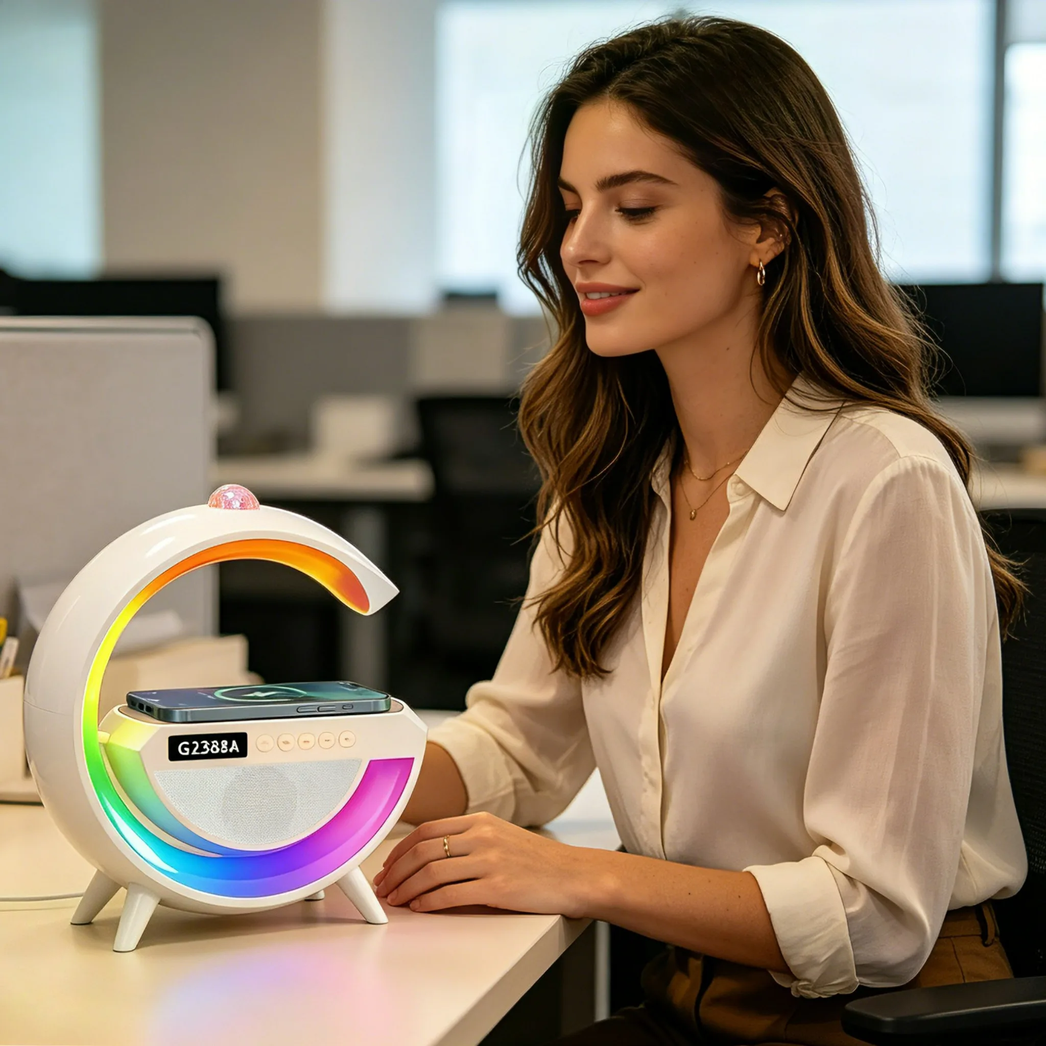 Multifunction Wireless Charger Pad Stand Speaker TF RGB Night Light 15W Fast Charging Station for iPhone Samsung Xiaomi Huawei