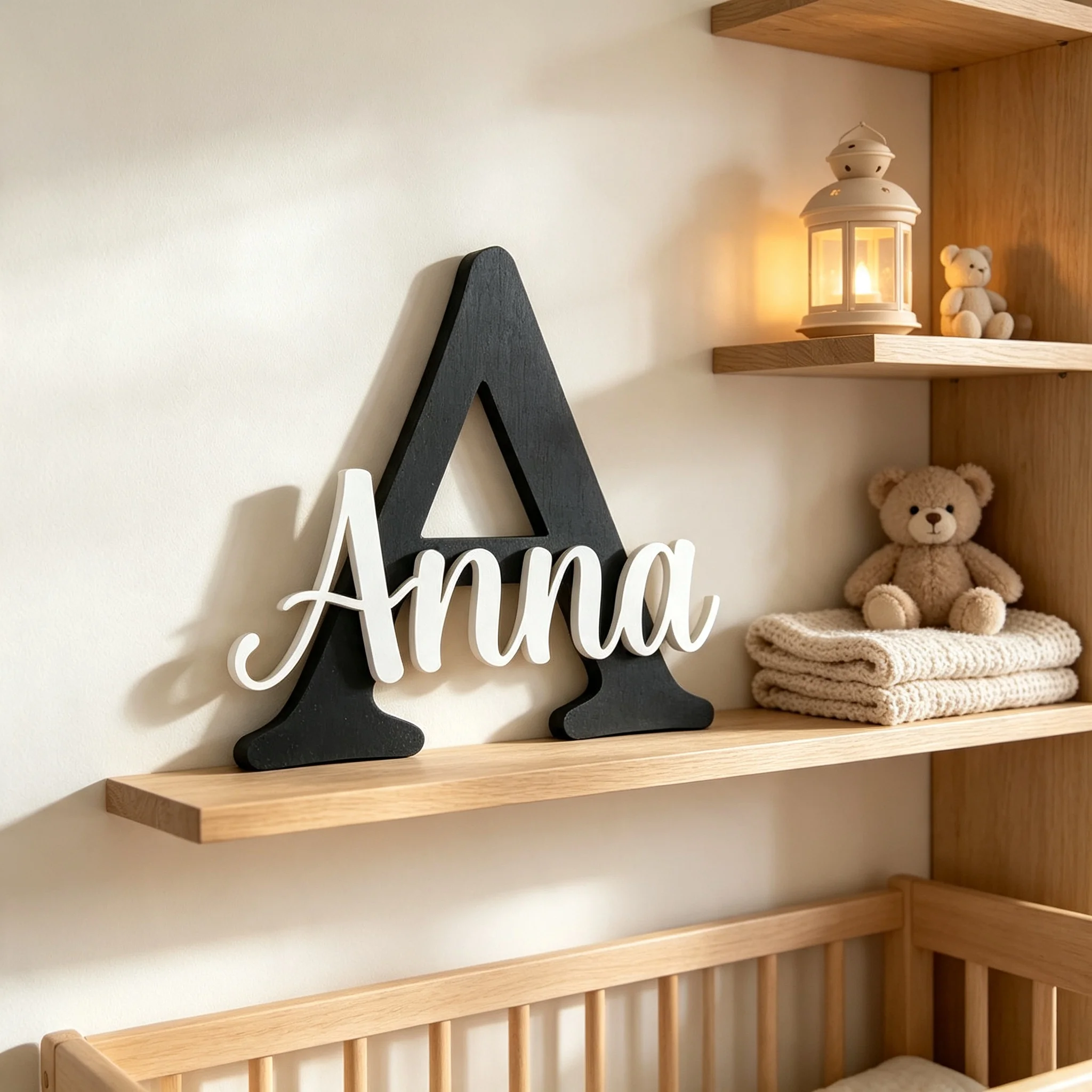 1Pc Custom Cool Alphabet Wooden Name Plaque,Home Kids Room Nursery Bedroom Wall Door Decor,DIY Paintable,Birthday Wedding Gift