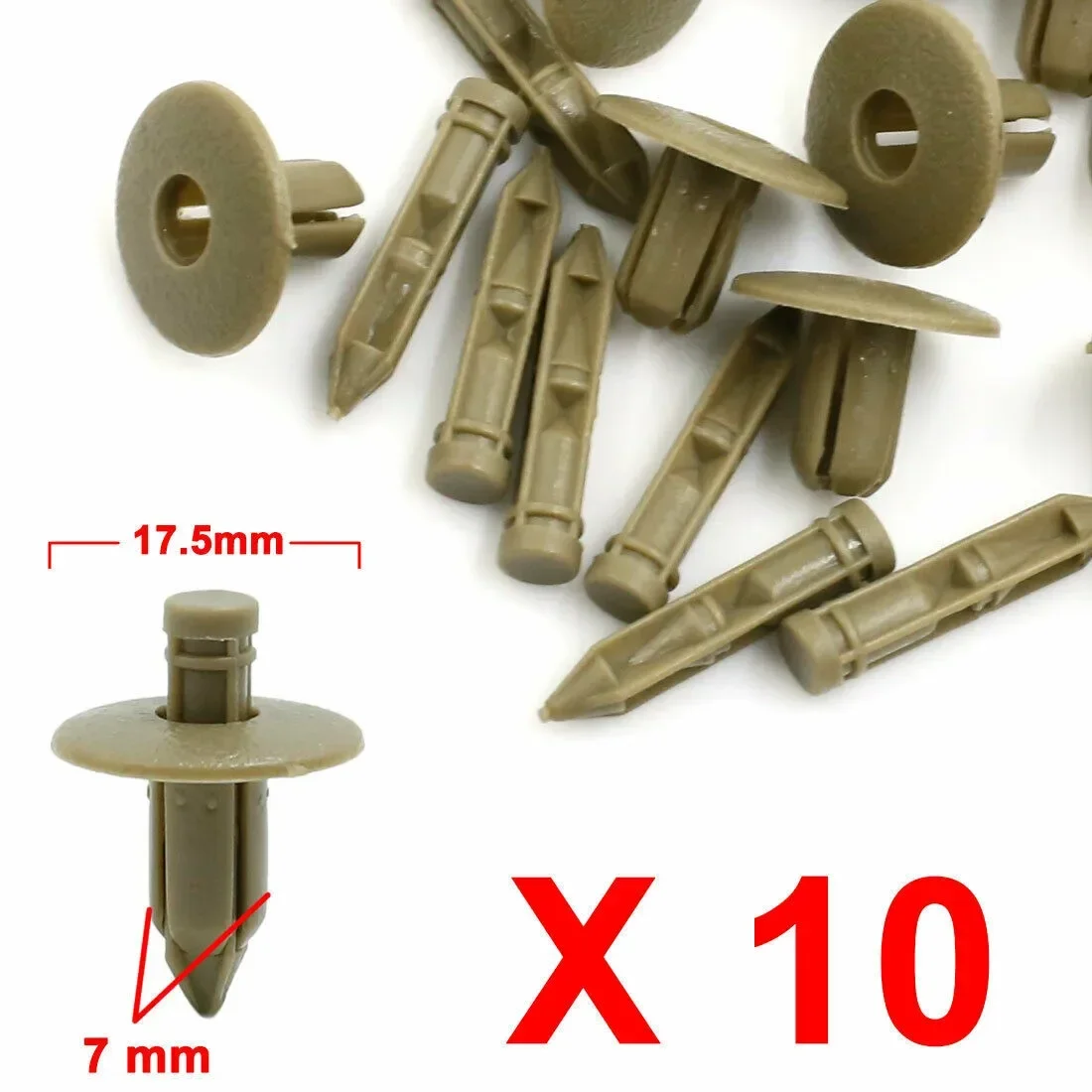 10pcs Car Rivets 7mm Hole Dia Push Clips Car Body Clips Trim Panel Retainer Door Trim Fastener Splash Shield Retainers