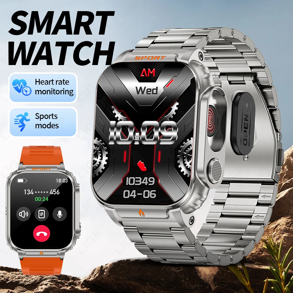 

Умные часы LIGE Lighter Smart Watch для активного отдыха на природе, с большой батареей 500 мАч, водонепроницаемые, с функцией зажигалки, для Android и IOS.