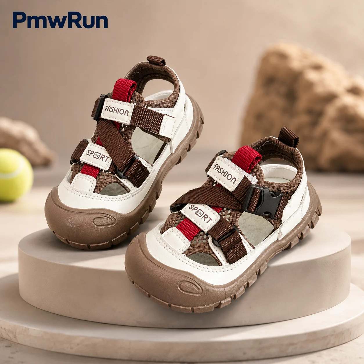 

Summer Sport Sandals For Children PU Leather Hollow Out Boy's Running Footwear Ergonomics Anti-slippery Kid's Sandals