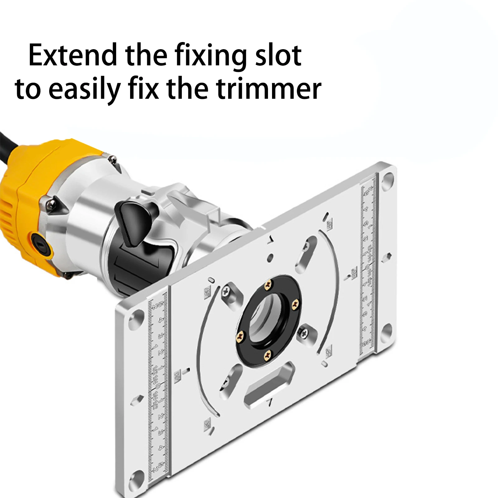 Aluminum Router Table Insert Plate, 3 Insert Rings & Screws, Rustproof, Center Alignment for Woodworking Milling & Drilling