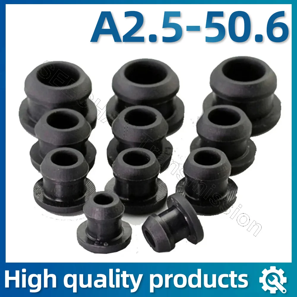 2.5-50.6mm Black Pipe End Cap for Bottles Silicone Rubber T Type Inserts Conical High Temperature Snap-on Plug Washer Blanking
