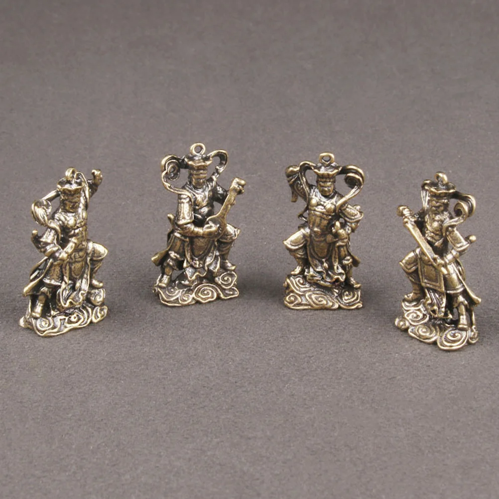 

4Pcs Brass Buddha Sculpture Decor Retro Metal Statuette for Home Office Desktop Compact Size Long-Lasting Use Fine Workmanship