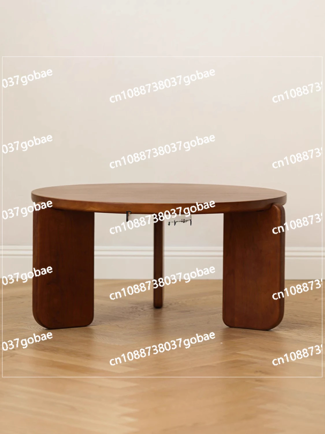 Retro Coffee Table North America Cherrywood Medieval Solid Wood Living Room round Coffee Table