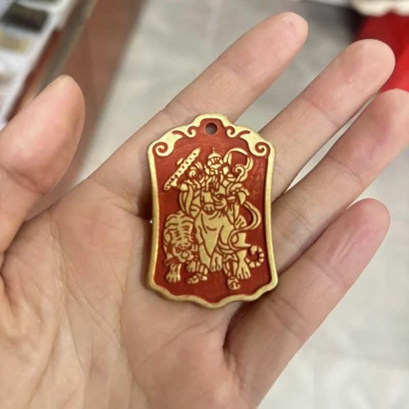 

New Brass Cinnabar Daoist Supplies Ornaments Zhao Gongming Pendant Token